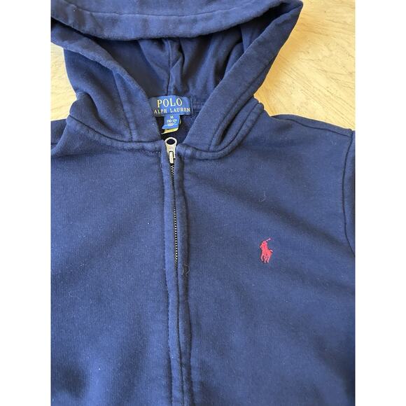 Polo Ralph Lauren Hoodie Colorblock Blue Maroon Logo Zip Up Women XS / Youth M - Picture 6 of 16